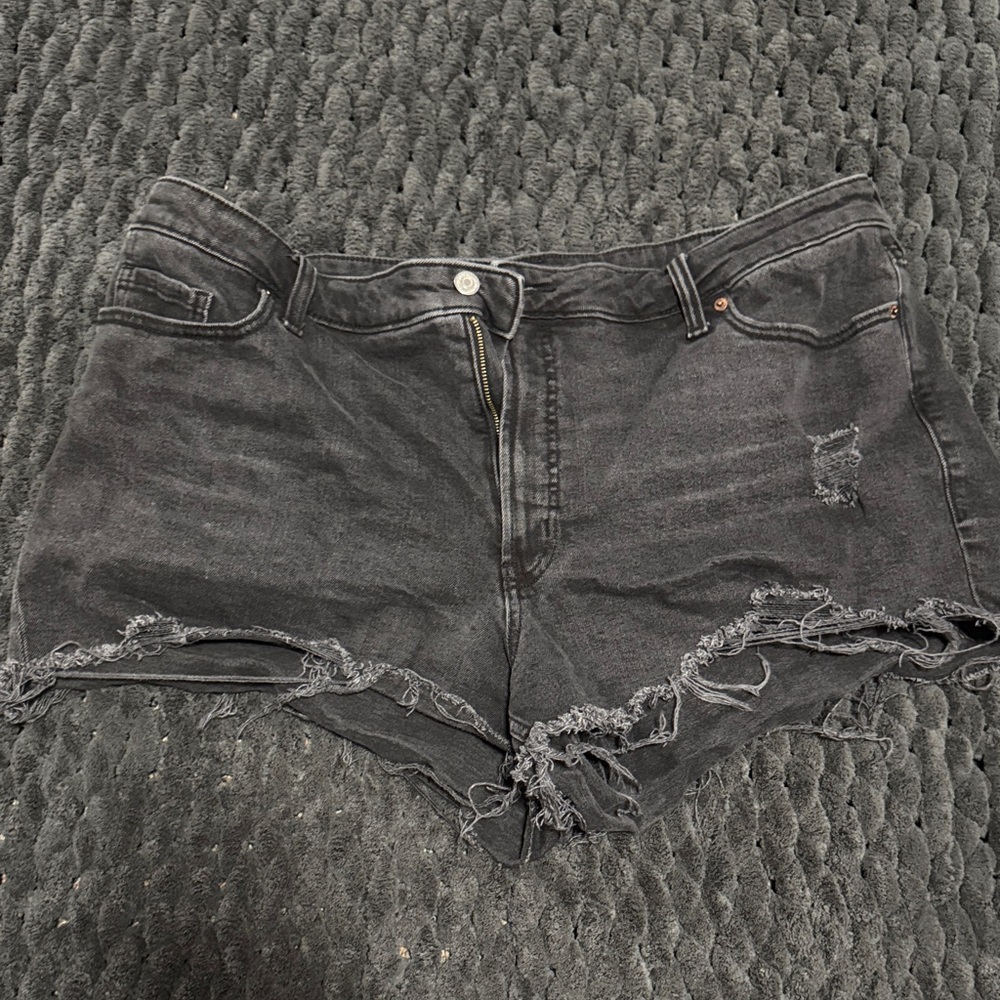 Black Distressed Women's Denim Shorts